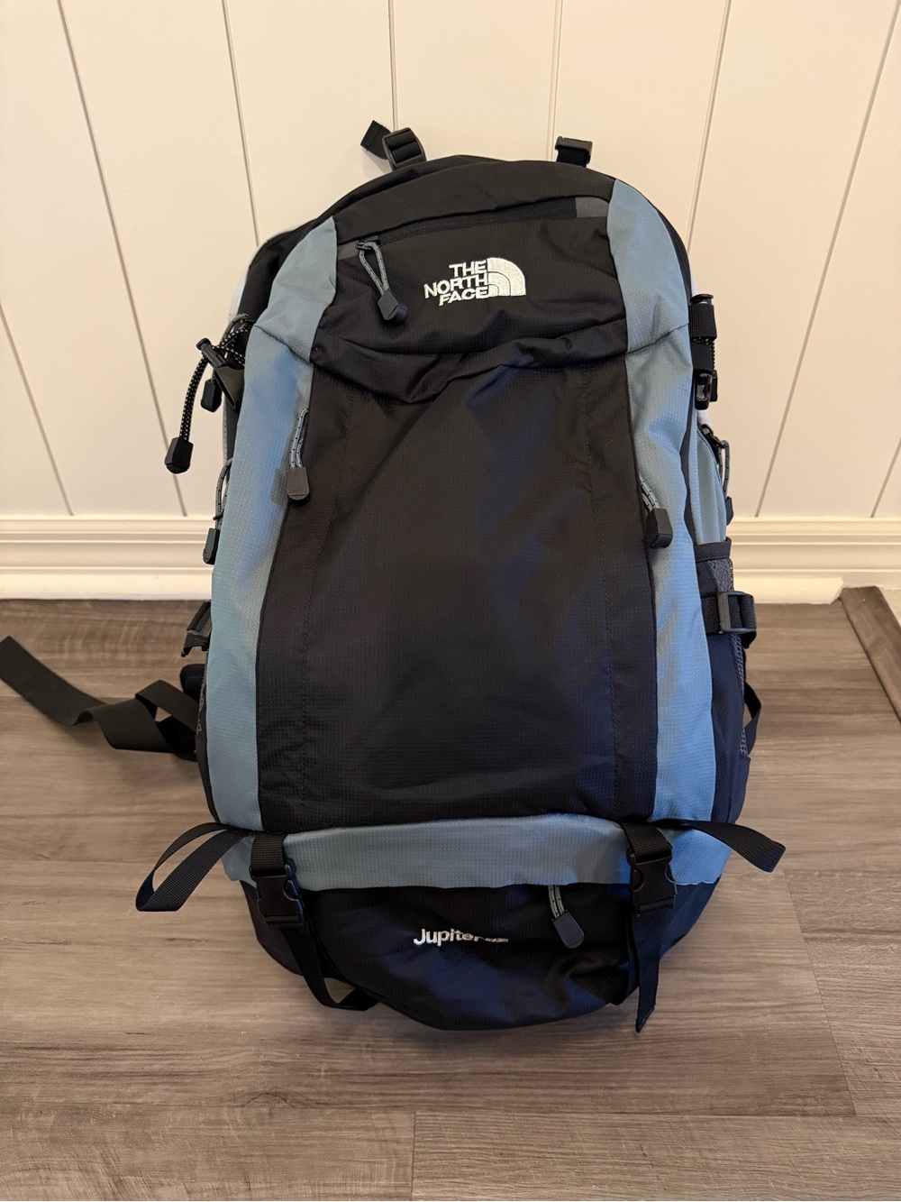 The North Face Black and Steel Blue Backpack - Jupiter 62 Series